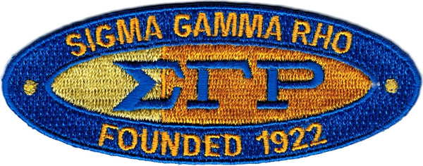 Sigma Gamma Rho Founded 1922 Oval Iron-On Patch [Blue]