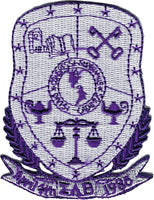 Sigma Lambda Beta Shield Iron-On Patch [Grey]