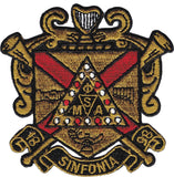 Phi Mu Alpha Sinfonia Shield Iron-On Patch [Gold]