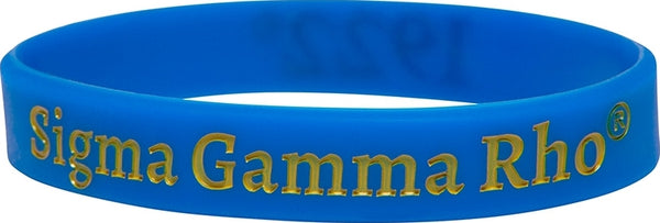 Sigma Gamma Rho Solid Silicone Wristband [Blue]