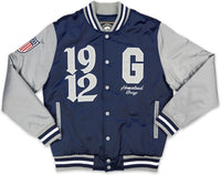 Big Boy Homestead Grays S1 Satin Mens Baseball Jacket [Navy Blue]