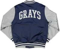 Big Boy Homestead Grays S1 Satin Mens Baseball Jacket [Navy Blue]