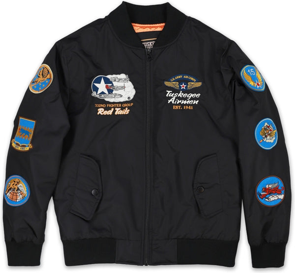 Big Boy Tuskegee Airmen S5 Mens Bomber Jacket [Black]