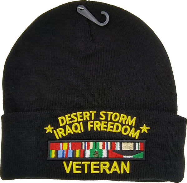 Desert Storm Iraqi Freedom Veteran M043 Mens Beanie [Black]