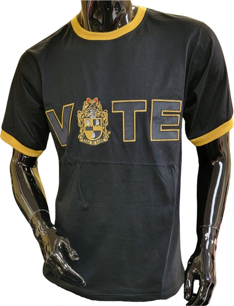 Buffalo Dallas Alpha Phi Alpha Vote Ringer T-Shirt [Short Sleeve - Black]