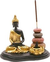 Buddha With Standing Stones Incense Burner [Multi-Colored]