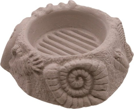 Cement Round Fossil Incense Burner [Grey]