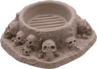 Cement Round Skull Incense Burner [Grey]