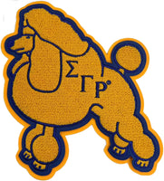 Sigma Gamma Rho Poodle Chenille Iron-On Patch [Gold]