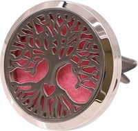 Tree Of Life Design Fragrance Oil Car Vent Clip [Silver]