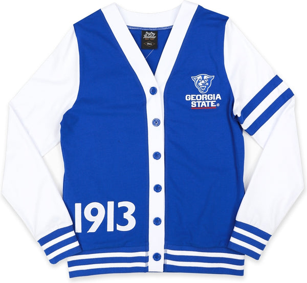 Big Boy Georgia State Panthers S11 Womens Lightweight Cardigan [Royal Blue]