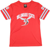 Big Boy Delaware State Hornets S1 Womens Football Jersey Tee [Red]