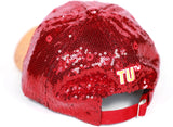 Big Boy Tuskegee Golden Tigers S145 Womens Sequins Cap [Crimson Red]