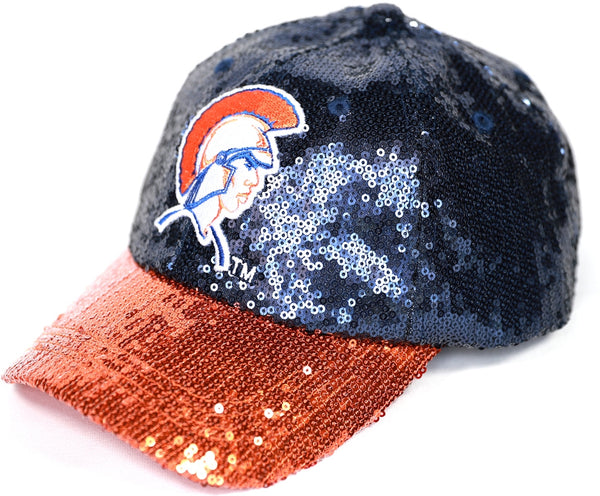 Big Boy Virginia State Trojans S145 Womens Sequins Cap [Navy Blue]