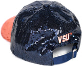 Big Boy Virginia State Trojans S145 Womens Sequins Cap [Navy Blue]