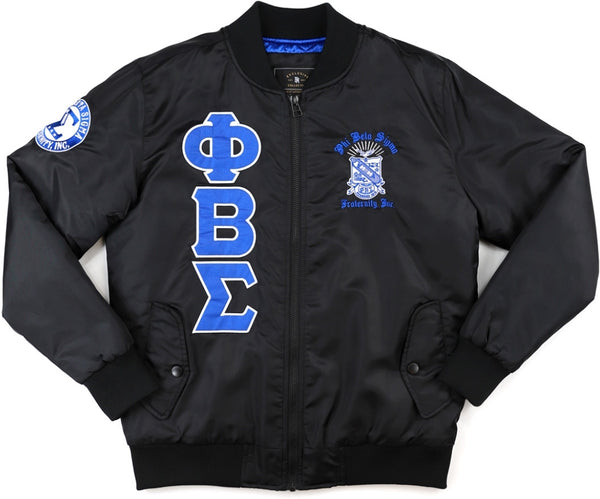 Big Boy Phi Beta Sigma Divine 9 S4 Bomber Jacket [Black]