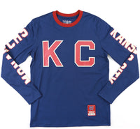 Big Boy Kansas City Monarchs S1 Mens Long Sleeve Tee [Navy Blue]