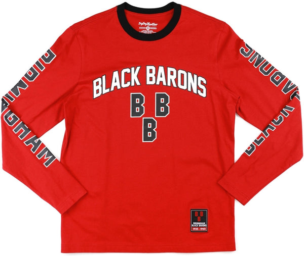 Big Boy Birmingham Black Barons S1 Mens Long Sleeve Tee [Crimson Red]