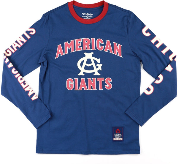 Big Boy Chicago American Giants S1 Mens Long Sleeve Tee [Navy Blue]