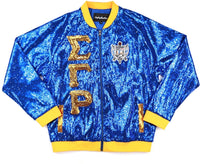 Big Boy Sigma Gamma Rho Divine 9 S4 Sequins Jacket [Royal Blue]