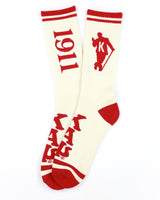 Big Boy Kappa Alpha Psi Divine 9 S5 Athletic Socks [Ivory White]