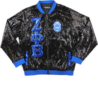 Big Boy Zeta Phi Beta Divine 9 S4 Sequins Jacket [Black]