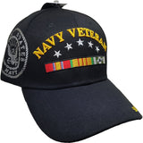 Navy Submarine Vet Vietnam Ribbons & Stars Shadow Mens Cap [Black]