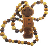 Phi Beta Sigma Wood Bead Tiki Letter Medallion [Brown]