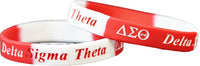 Delta Sigma Theta Color Swirl Silicone Bracelet [Red/White]