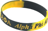 Alpha Phi Alpha Color Swirl Silicone Bracelet [Black/Gold]