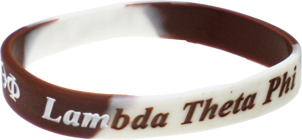 Lambda Theta Phi Color Swirl Silicone Bracelet [Brown/White]