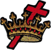 Order Of Cyrenes Cross & Crown Emblem Cut-Out Iron-On Patch [Gold]