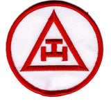 Mason Royal Arch Triple Tau Symbol Iron-On Patch [Red]