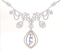 Sigma Gamma Rho Rhinestud Necklace Heat Transfer [Silver]