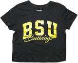 Big Boy Bowie State Bulldogs Foil Cropped Ladies Tee [Black]