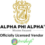 Alpha Phi Alpha Genuine Leather Oval Emblem Iron-On Patch [Brown]