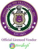 Omega Psi Phi Sons Of Blood And Thunder License Plate Frame [Decal Visible Frame - Purple/Gold]