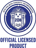 Zeta Phi Beta Curved Design Chenille Iron-On Patch [Blue]